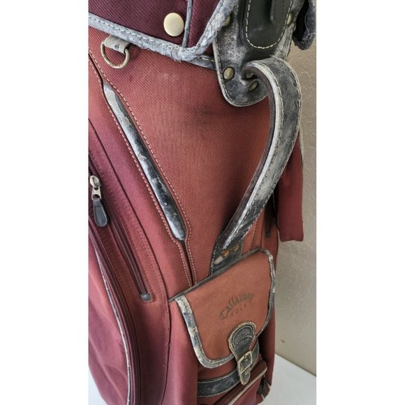 Callaway Burgundy 6-Way Women's Cart Golf Bag w/ Rain Cover Fair Condition - Picture 5 of 10
